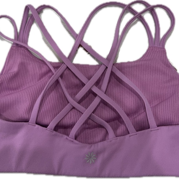 Athleta criss cross six straps sport bra excellent condition size s color Lilac - Picture 5 of 14